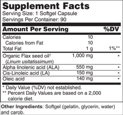 Wellness Works Flax Seed Oil 1000mg (10062) Supplement Facts