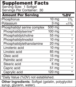 Wellness Works Phosphatidyl Serine Complex 500 mg (10120) Supplement Facts