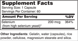 Wellness Works Selenium 200 mcg as l-selenomethionine (10132) Supplement Facts
