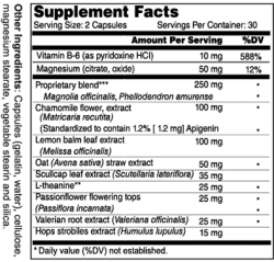 Wellness Works Relaxation Formula (10273) Supplement Facts