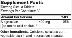 Wellness Works Magnesium Chelate 400 mg (10303) Supplement Facts