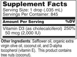 Wellness Works Vitamin D3 Drops 2000 IU (10326) Supplement Facts