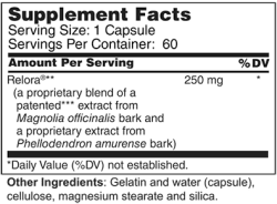 Wellness Works Relora 250 mg (10329) Supplement Facts