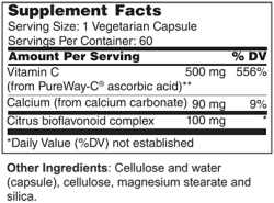 Wellness Works Vitamin C Esterified 500 mg (10332) Supplement Facts