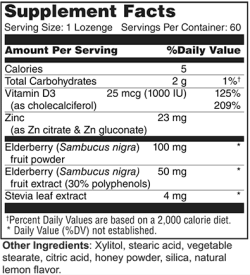 Wellness Works Zinc, Elderberry & D Lozenges (10394) Supplement Facts