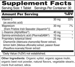 Wellness Works Kids Calm Chewable (10436) Supplement Facts