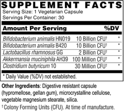 Wellness Works Metabolic Probiotic with Akkermansia (10444) Supplement Facts